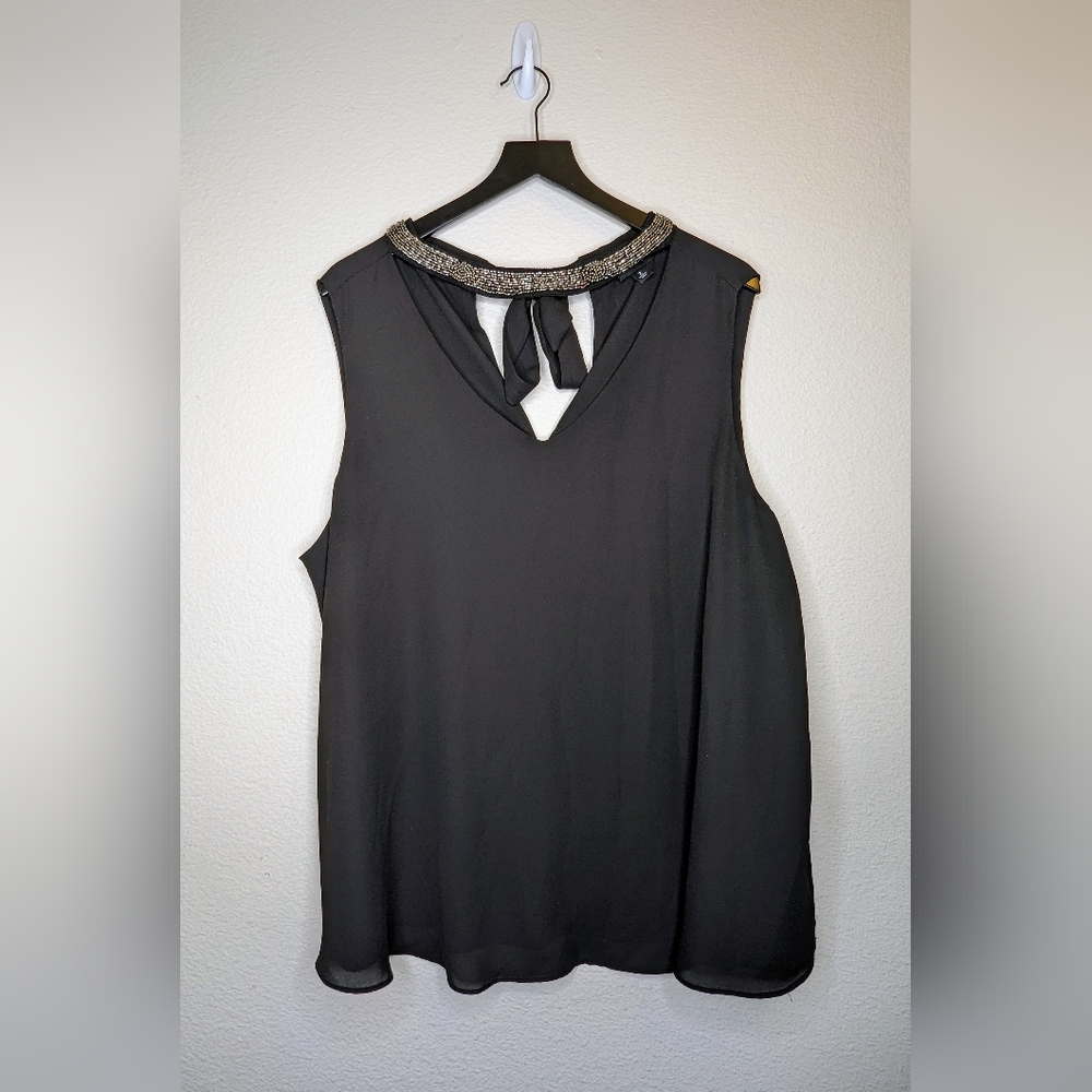 Torrid Black Georgette Embellished Choker Tank